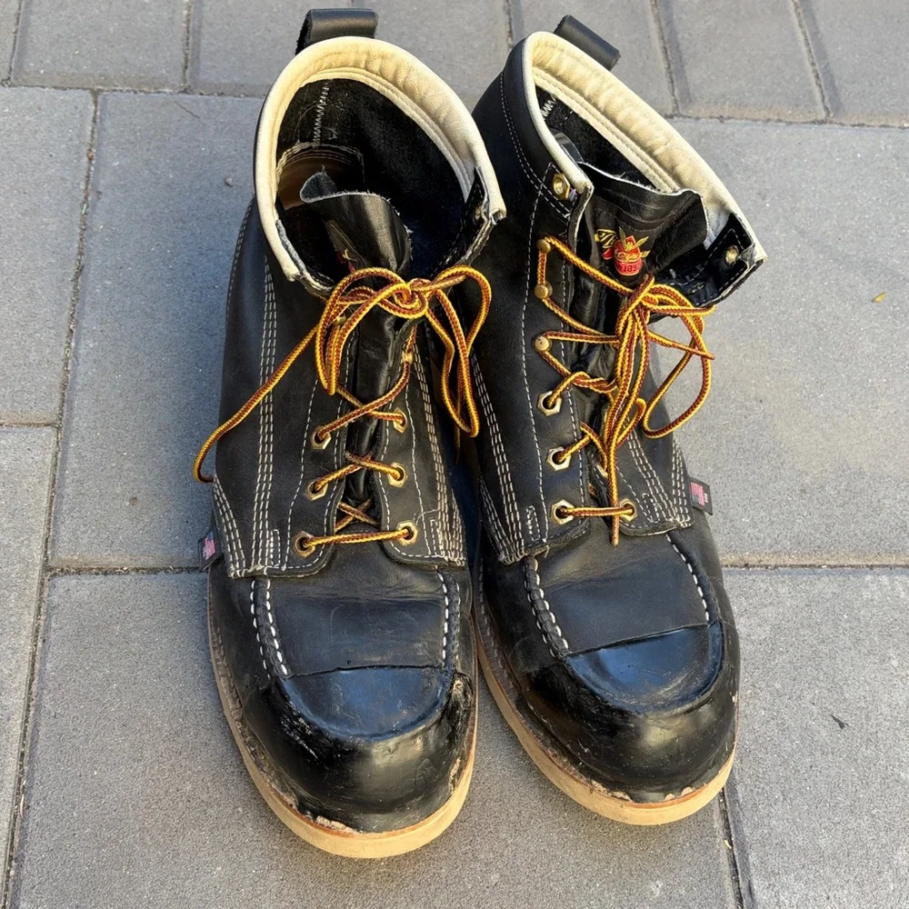 THOROGOOD MEN'S AMERICAN HERITAGE WORK BOOTs Steel toes Black size 11